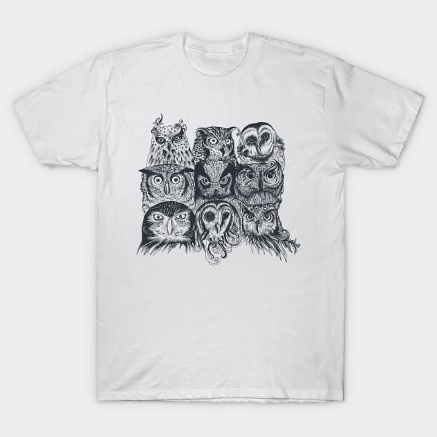 Nine Owls T-Shirt by rcaldwell